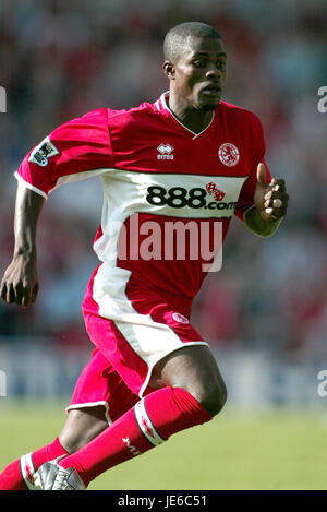 GEORGE BOATENG MIDDLESBROUGH FC RIVERSIDE STADIUM MIDDLESBROUGH 13. August 2005 Stockfoto