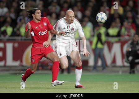 MILAN BAROS & JAAP STAM-CHAMPIONS LEAGUE-Finale 2005 ISTANBUL Türkei 25 Mai 2005 Stockfoto