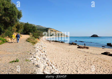 Der Strand Portinho im Arrábida Naturpark. Portugal Stockfoto