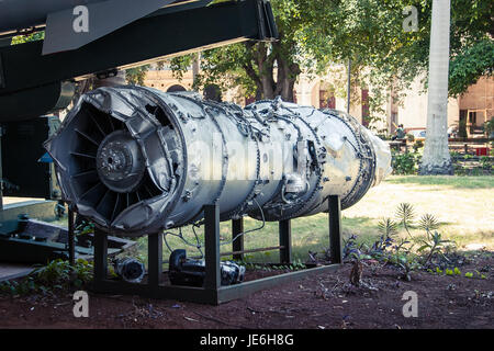 Der Motor vom USAF Lockheed U-2F Flugzeug über Kuba abgeschossen am 27. Oktober 1962. Museum der Revolution, Havanna, Kuba Stockfoto