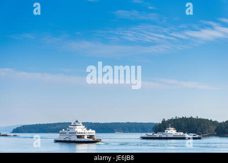 British Columbia Ferries, in der Nähe von Schwartz Bay, British Columbia, Kanada Stockfoto