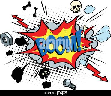 Boom comic Pop Art Blase. Retro-Vektor-illustration Stock Vektor