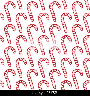 Candy Cane Musterdesign. Vektor handgezeichneten aneinander Hintergrund. Weihnachten und Neujahr Gestaltungselement für Grußkarten, Geschenkpapier, Gutschein ein Stock Vektor