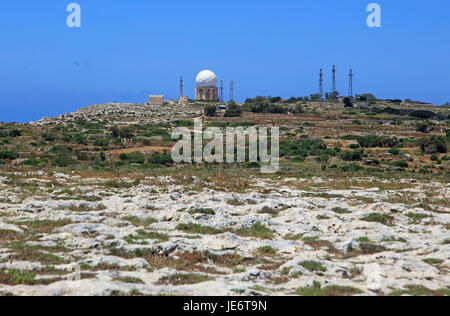 Air Traffic Services hatte Dingli Radarstation, Dingli, Malta Stockfoto