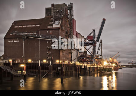 Deutschland, Hamburg, Wilhelms Burg, Hafen, Reiherstieg, Reiherstieghafen, Silo, Stockfoto