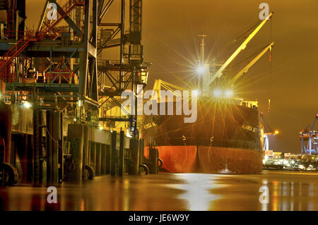 Deutschland, Hamburg, Wilhelms Burg, Hafen, Reiherstieg, Reiherstieghafen, Silo, Stockfoto