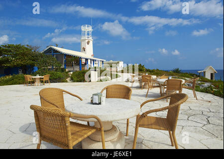 Mexiko, Quintana Roo, Riviera Maya, Isla Mujeres, Südpunkt, Restaurant, Terrasse, Stockfoto