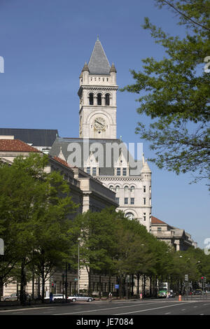 Die USA, Amerika, Washington, D.C., Down Town, Pennsylvania Avenue alte Post Gebäude im Hintergrund, Stockfoto