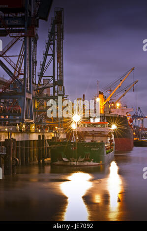 Deutschland, Hamburg, Wilhelms Burg, Hafen, Reiherstieg, Reiherstieghafen, Silo, Stockfoto