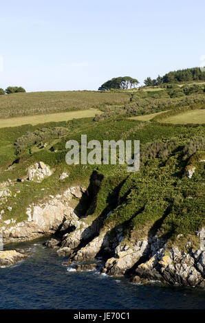 Europa, Frankreich, Bretagne, Finistere, Cap Sizun, Kastel Koz, Steilküste, Stockfoto