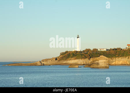 PHARE de Biarritz Leuchtturm, Pointe Saint-Martin, Biarritz, Frankreich Stockfoto