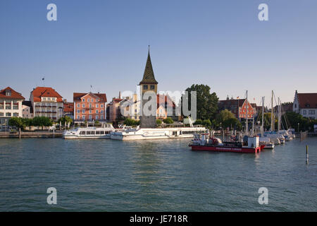 Mangturm in Lindau, Lake Constance, West Allgäu, Allgäu, Schwaben, Bayern, Ausläufern der Alpen, Süddeutschland, Deutschland, Dreiländereck, Stockfoto