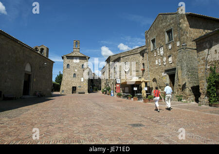 Italien, Toskana, La Maremma, Sovana, Piazza del Pretorio, Stockfoto