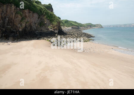 Strand, Priorat Strand, Bucht, Caldey, unitarischen, Insel, Caldey Island,monastic,monastery,Cistercian,monks,off,Tenby,Pembrokeshire,West,Wales,U.K.,U.K.,GB,Europe, Stockfoto