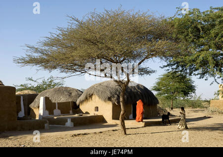 Indien, Rajasthan, Jaisalmer Region, Dorf Khuri, Stahlwerke und Menschen, Stockfoto