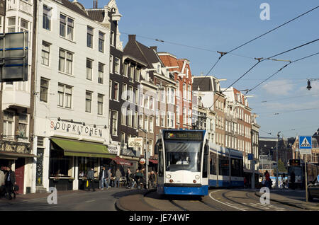 Holland, die Niederlande, Amsterdam, Straßenbahn, Stockfoto