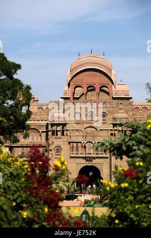 Indien, Rajasthan, Bikaner, Lallgarh Palace, Hotel, Außenansicht, Stockfoto