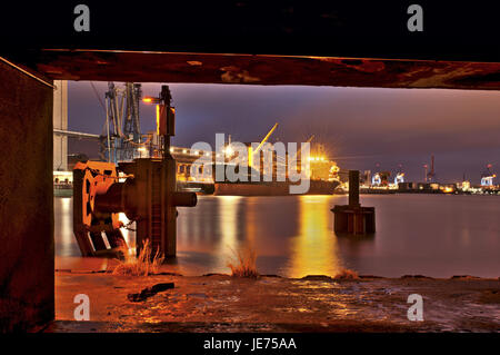 Deutschland, Hamburg, Wilhelms Burg, Hafen, Reiherstieg, Reiherstieghafen, Silo, Stockfoto