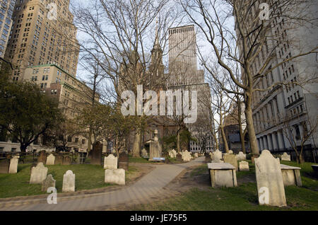 USA, Amerika, New York, Manhattan, St. Pauls Band, Friedhof, Stockfoto