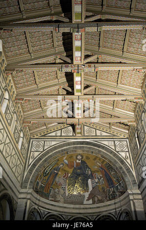 Italien, Toskana, Florenz, Basilika San Miniato Al Monte, Apsis mit Fresken, Stockfoto