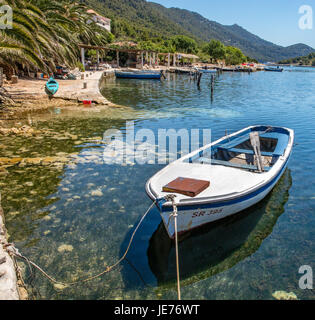 Kleinen Fischen Dorf von Soline am Eingang zu den Jezero Seen im Nationalpark Mljet Kroatien Stockfoto