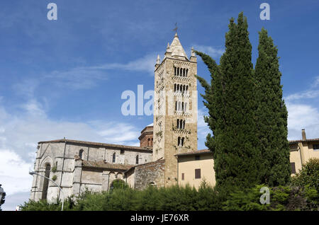 Italien, Toskana, La Maremma, Massa Marittima, Blick auf die Kathedrale, Stockfoto