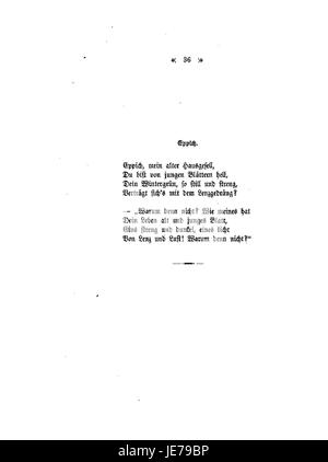 Dieses Bild zeigt eine Seite aus dem Buch Gedichte von Conrad Ferdinand Meyer, einer Gedichtsammlung des deutschen Dichters, die für seinen Erzählstil und seine poetische Bildsprache bekannt ist. Stockfoto