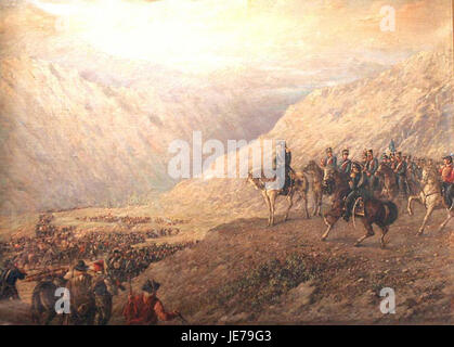 „Cruce de los Andes“ von Ballerini zeigt die historische Überquerung der Anden und erfasst die dramatische Reise und die Herausforderungen, denen sich die Teilnehmer gegenübersahen. Stockfoto