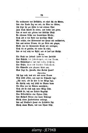 Eine Seite aus Clemens Brentanos „Gesammelte Schriften VI.“, einer Sammlung seiner Schriften mit Schwerpunkt auf deutscher Literatur und Dichtung. Stockfoto