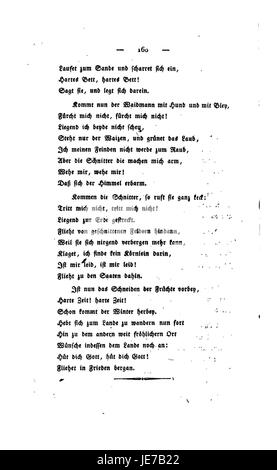 Ein Auszug aus „des Knaben Wunderhorn I“, einer berühmten Sammlung deutscher Volksdichtungen, die traditionelle Volksdichtungen und Lieder zeigt. Stockfoto