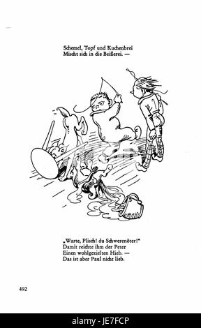 Ein Bild aus dem dritten Band der Busch Werke, Seite 490, das wichtige Inhalte der Serie darstellt. Die Busch Werke konzentrieren sich auf die bedeutenden Werke des Künstlers und geben Einblick in ihre künstlerische Entwicklung. Stockfoto