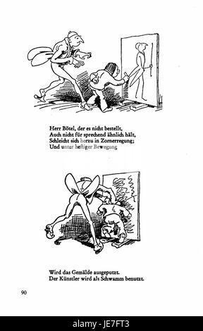 „Busch Werke v4 S. 08“ bezieht sich auf eine Seite aus dem Band, die die Werke des Künstlers Busch dokumentiert und sich auf ein bestimmtes Kunstwerk oder eine bestimmte Serie konzentriert. Stockfoto