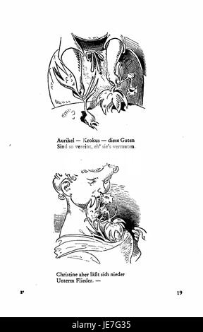 Busch Werke, Band 2, Seite 17, zeigt eine weitere Illustration aus Franz Buschs Kunstserie. Diese Seite ist Teil der größeren Sammlung, die sich mit der kulturellen und historischen Bedeutung der bildenden Kunst im 19. Jahrhundert befasst. Stockfoto