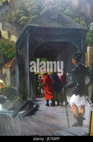 Cattura di San Floriano ist ein Gemälde von Albrecht Altdorfer, das um 1520 entstanden ist. Das Werk zeigt die Gefangennahme des heiligen Florian, eines prominenten christlichen Märtyrers, und zeigt Altdorfers Liebe zum Detail und seinen Stil, historische Themen in seine Kunst einzubeziehen. Stockfoto