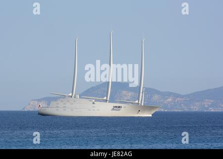 Ibiza. 22. Juni 2017. Andrie Melnichenko Ansichten der Segelboot Segelyacht in Ibiza, auf Donnerstag, 22. Juni 2017. Bildnachweis: Gtres Información Más lokalen auf line,S.L./Alamy Live News Stockfoto