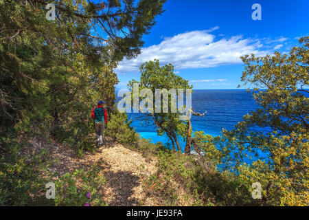 Wandern in Sardinien (Cala Mariolu) Stockfoto