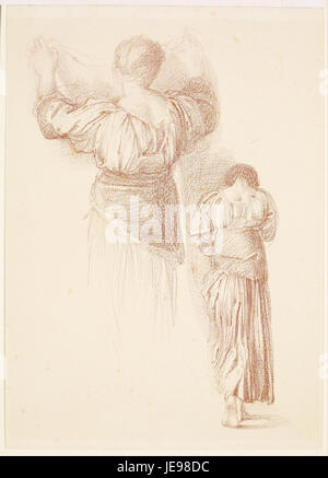 Edward Burne-Jones - weiblich - Drapierung Studien der weiblichen Drapierung von hinten gesehen- Stockfoto