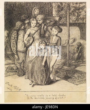 Dante Gabriel Rossetti - zu kapern flink in eine Dame Kammer, die laszive erfreulich einer Laute- Stockfoto