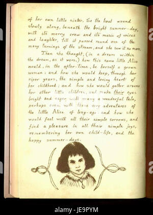 Alices Abenteuer im Wunderland, illustriert von Carroll für Alice Liddell, Seite letzte (0) Stockfoto