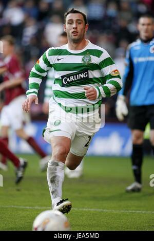 SCOTT MCDONALD GLASGOW CELTIC FC TYNECASTLE STADIUM EDINBURGH Schottland 1. Dezember 2007 Stockfoto