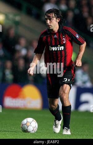 ANDREA PIRLO AC Mailand CELTIC PARK GLASGOW Schottland 3. Oktober 2007 Stockfoto