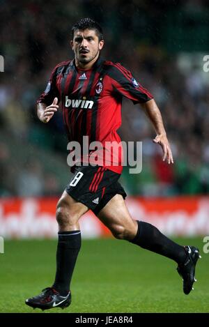 GENNARO GATTUSO AC Mailand CELTIC PARK GLASGOW Schottland 3. Oktober 2007 Stockfoto