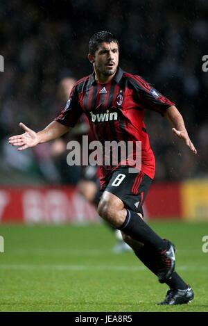 GENNARO GATTUSO AC Mailand CELTIC PARK GLASGOW Schottland 3. Oktober 2007 Stockfoto