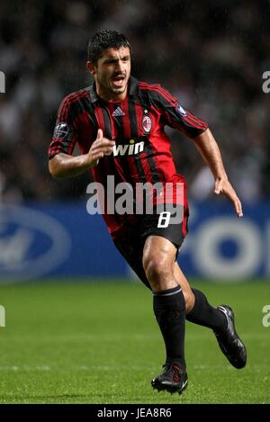 GENNARO GATTUSO AC Mailand CELTIC PARK GLASGOW Schottland 3. Oktober 2007 Stockfoto