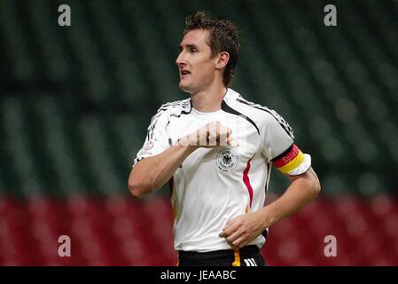 MIROSLAV KLOSE Deutschland & BAYERN München MILLENNIUM Stadion CARDIFF WALES 8. September 2007 Stockfoto