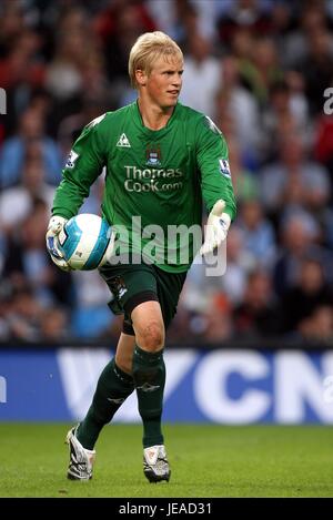 KASPER SCHMEICHEL MANCHESTER CITY V DERBY COUNTY CITY OF MANCHESTER STADIUM MANCHESTER ENGLAND 15. August 2007 Stockfoto