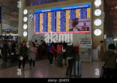 2014.10.01.110006 an Bord Abfahrt Terminal 3 Flughafen Peking Stockfoto