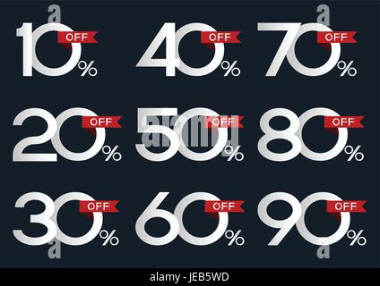 Rabatt-Prozentsätze Symbol Stock Vektor