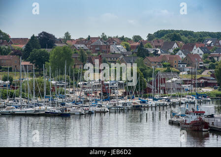 Haderslev ist eine dänische Stadt Region des südlichen Dänemark mit einer Bevölkerung von 21,574. Die Stadt und die administrative Haderslev Kommune Stockfoto