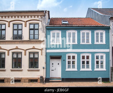 Haderslev ist eine dänische Stadt Region des südlichen Dänemark mit einer Bevölkerung von 21,574. Die Stadt und die administrative Haderslev Kommune Stockfoto